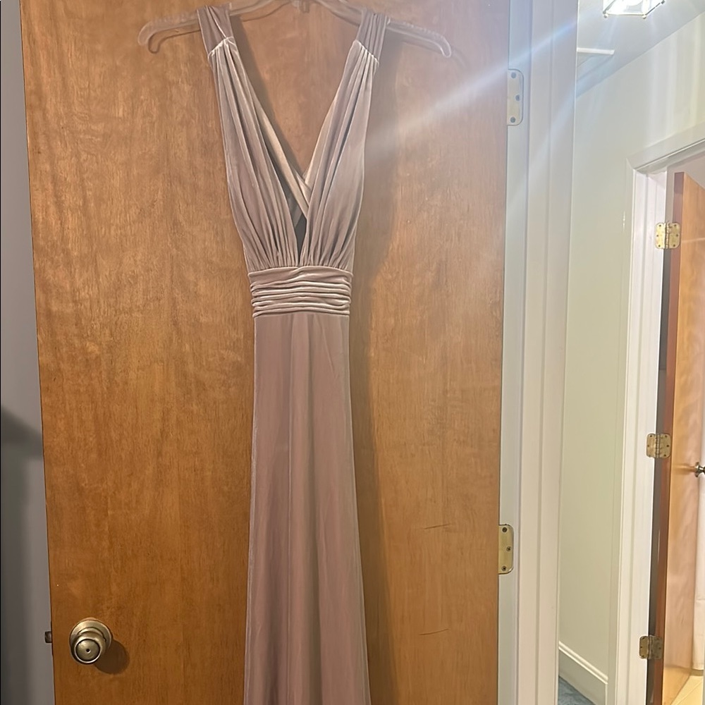 Elegant Velvet Backless Bridesmaid Dress
